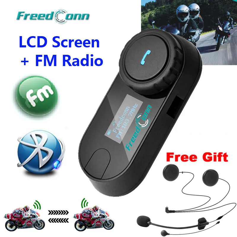 Гарнитура для мотоциклетного шлема FreedConn T-COM-SC W/Screen BT Bluetooth гарнитура с FM-радио +