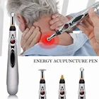Электронная акупунктурная ручка, лечебная Массажная ручка, меридиановая энергетическая ручка, электрическая меридиановая лазерная терапия для облегчения боли в спине и шее