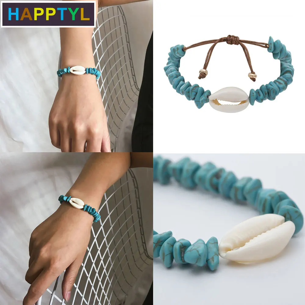 HAPPTYL тканый браслет ювелирные изделия для женщин девушек природы ракушек Tophus