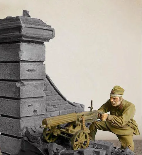 1/35 полимерный Строительный набор для моделирования фигурок машинного ружья