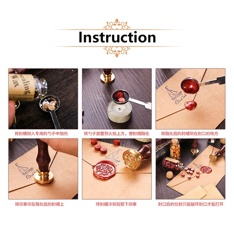 

6 Greetings Sealing Wax Seal stamp Classic DIY Retro Metal Card Making Wax Seal Stamp Handcrafts Wedding Invitations Tools
