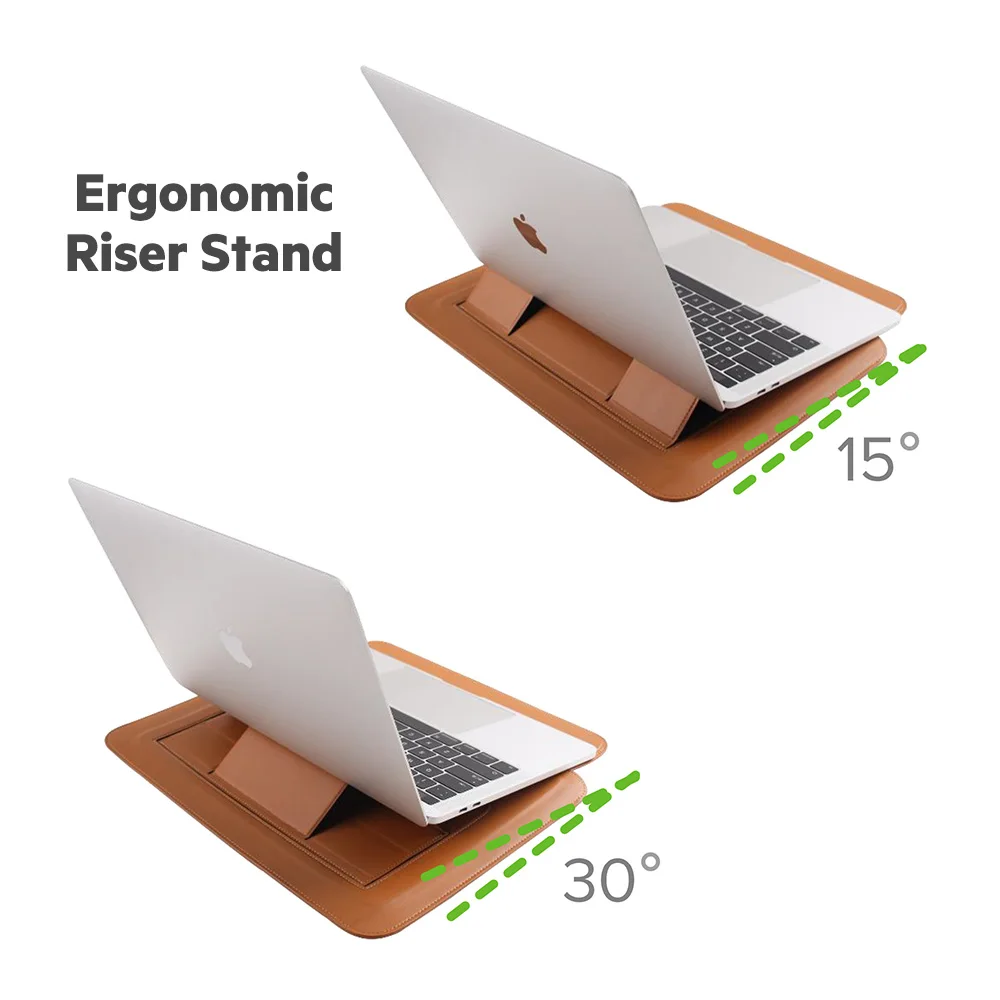Чехол для ноутбука JCPAL из ПУ кожи складная подставка MacBook 13 дюймов эргономичный