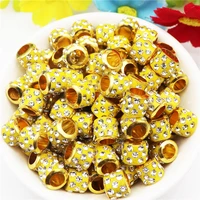 20pcs 5mm round loose big hole european spacer rhinestone beads fit pandora bracelet necklaces earrings for diy jewelry making