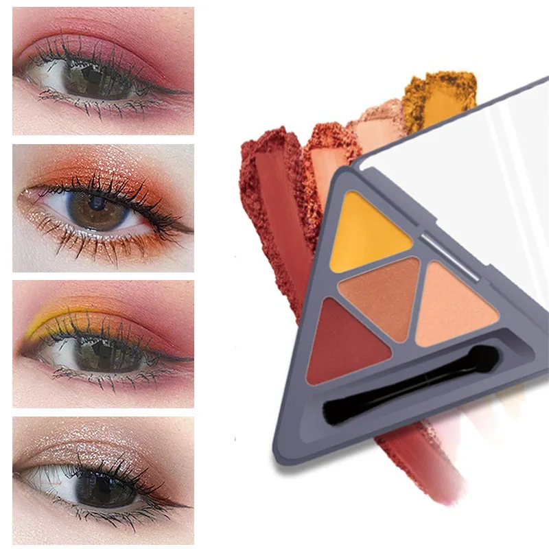 4 цвета Блеск Тени для век палитра макияжа матовые тени Палитра мерцающий и блеск
