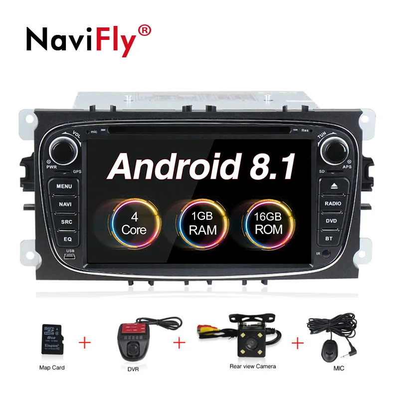 2din Android8.1 четырехъядерный автомобильный dvd gps плеер для Ford Focus Mondeo Galaxy с аудио Радио
