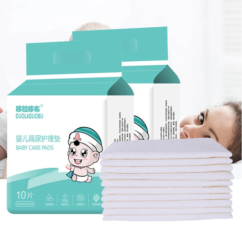 

10Pcs/set Soft And Comfort White Disposable Non-woven Baby Waterproof Mattress With Diaper Pad Care Pad Baby Care