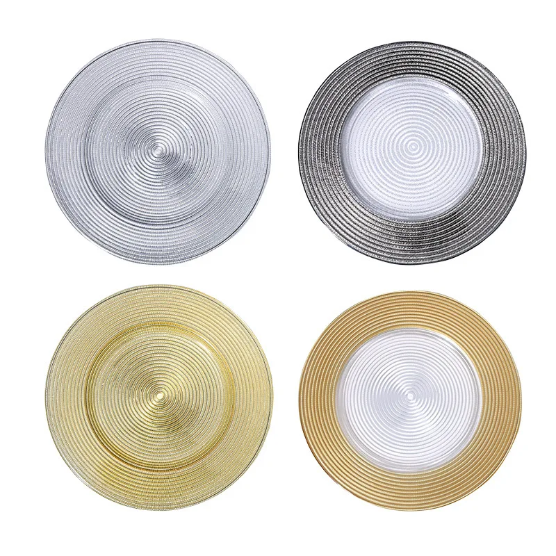 

Creative Phnom Penh Straw Hat Glass Plate Home Fruit Salad Plate Western Steak Plate Wedding Banquet Decoration Mat Plate