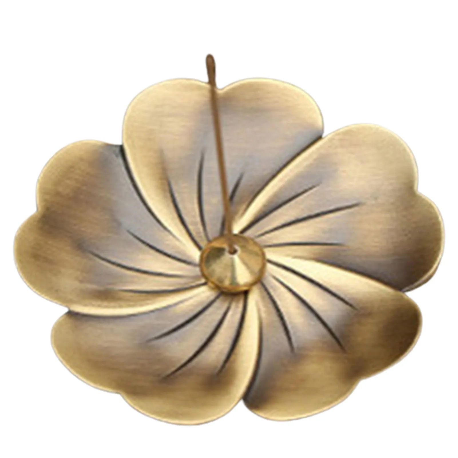 

Incense Stick Holder Copper Ash Catcher with Removable Incense Holder Retro Flower Shaped Fragrance Accessories XHC88