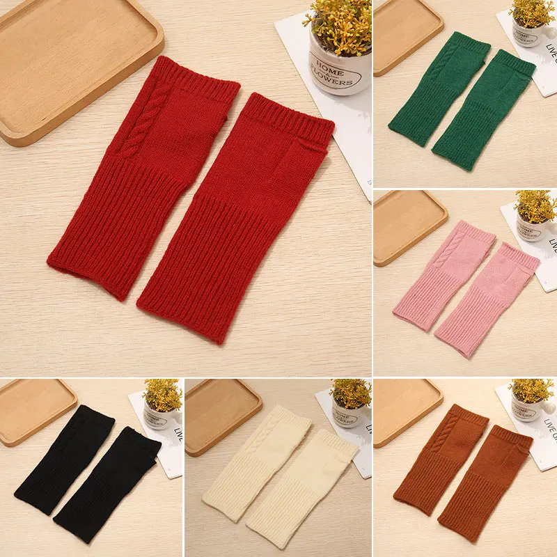 

Зимний теплый однотонный чехол на руку нейтральный Повседневный витой жаккардовый декоративный мягкий удобный вязаный кашемировый чехол ...