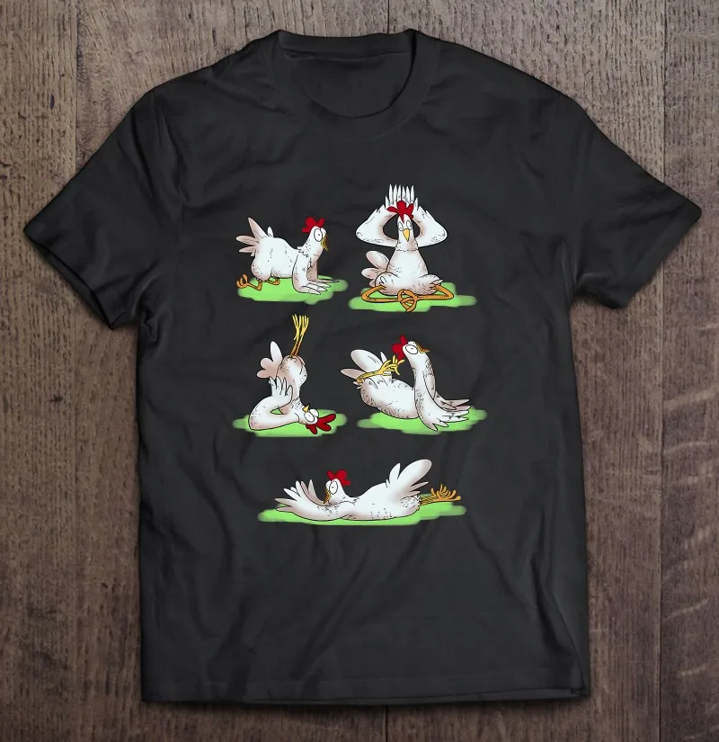 Забавная футболка с курицей персонализированными фигурками йоги мужские