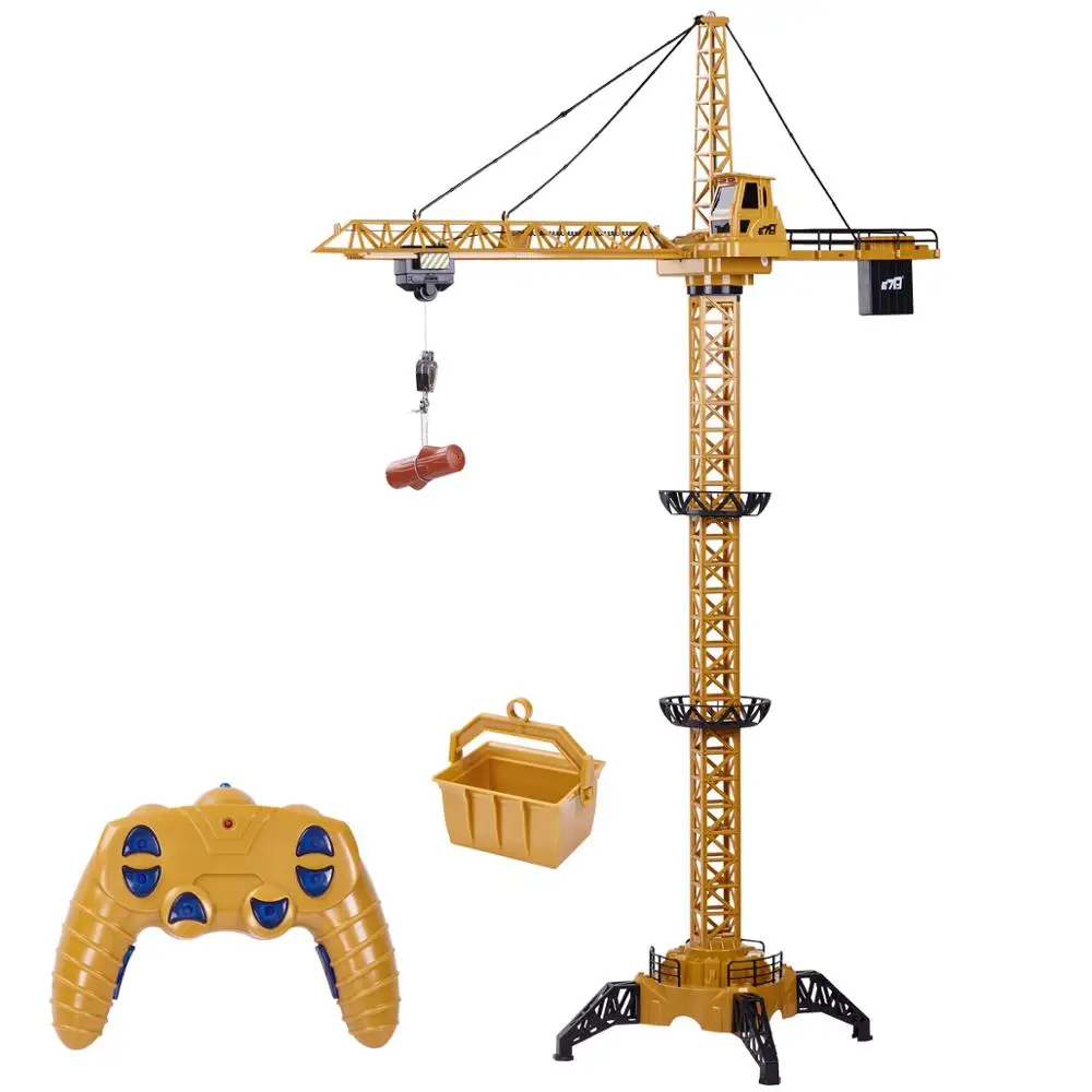 2.4G RC Tower Crane 6CH 128CM 680°Rotation Lift Model Remote Control Construction With Light &amp Sound For Kids TOY Gift | Игрушки и