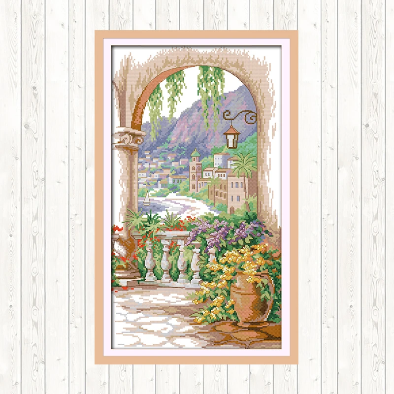

Joy Sunday Cross Stitch Fabric for Embroidery DMC DIY 14ct 11ct Printed Canvas Counted Cross Stitch Needlework Crafts Home Decor
