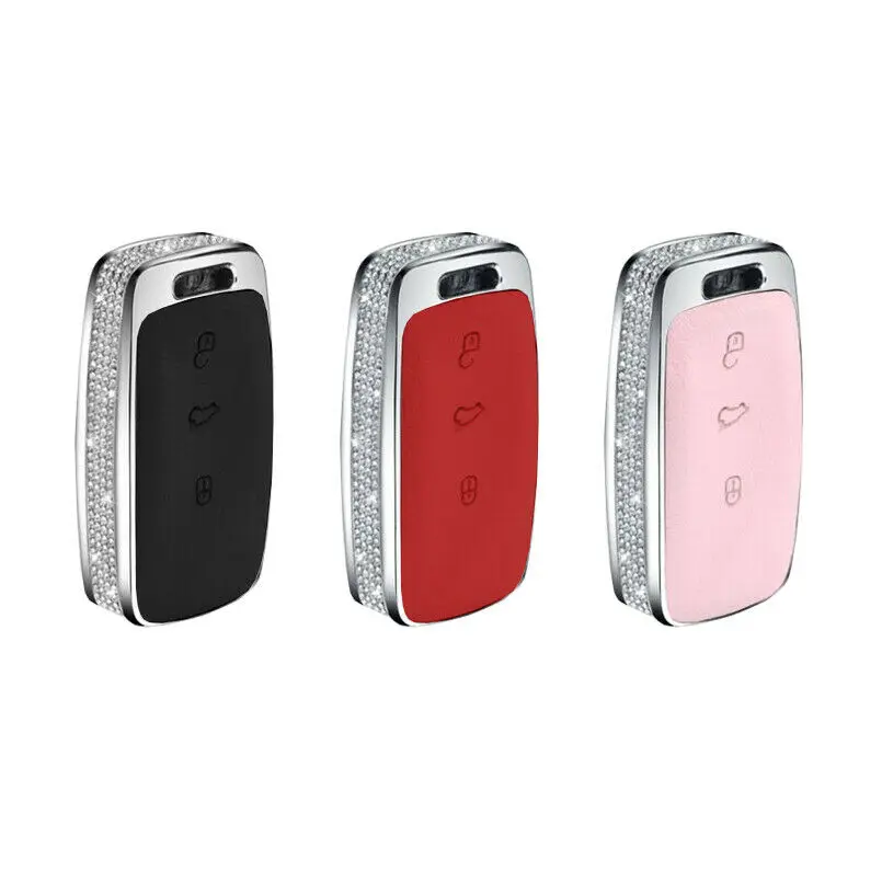 Блестящий бриллиантовый брелок Стразы для автомобильного ключа чехол с кожаным