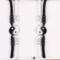 fashion couple bracelet chinese style retro tai chi alloy accessories hand woven rope best friend friendship jewelry