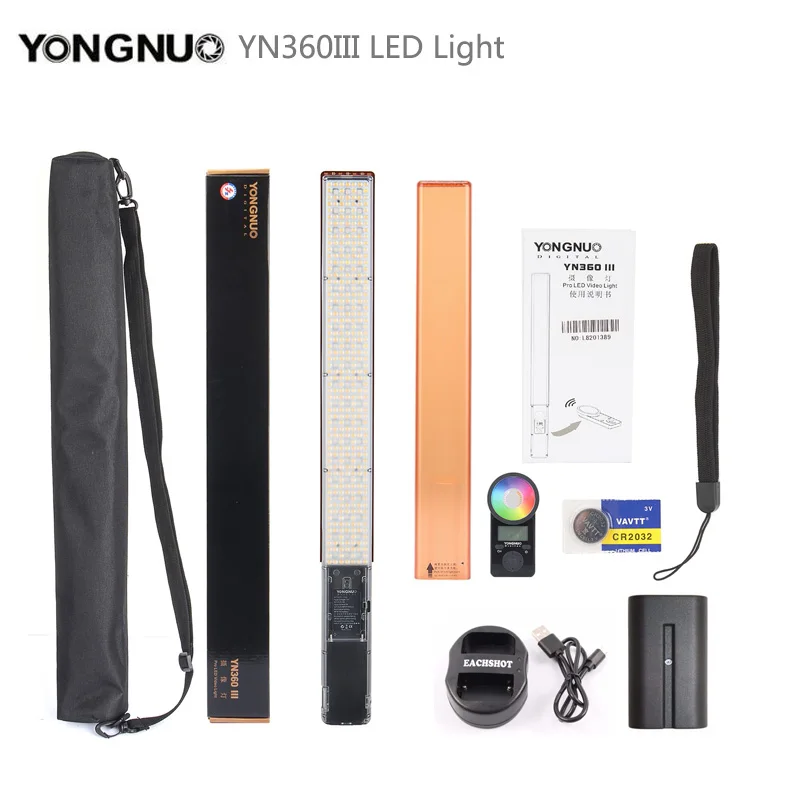 YONGNUO YN360 III светодиодный свет видео с регулируемой цветовой температурой 3200 K-5500 K+ аккумулятор EACHSHOT NP-F550+ зарядное устройство