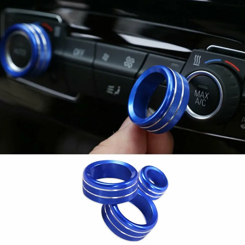 

For BMW X1 E84 2013-2021 3 Pcs Aluminum Alloy Car Volume Switch Knob Cover Decorate Fit Console Covers
