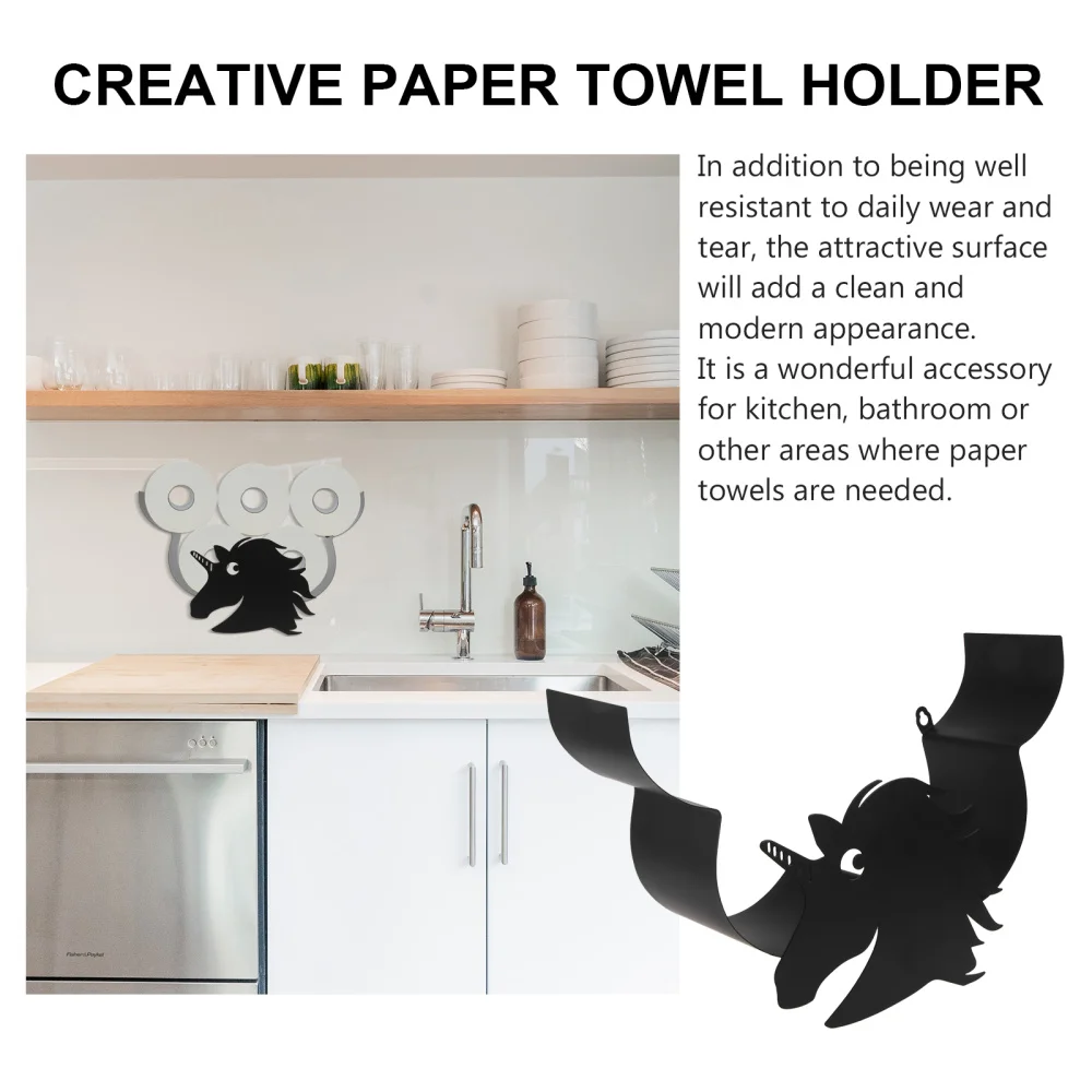 

1pc Iron Art Tissue Shelf Wall Tissue Rack Bathroom Paper Holder (Black)