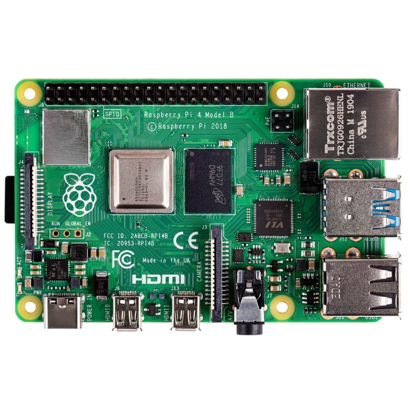 New Raspberry Pi 4 Model B 4G Kit with 5V 3A Power Adapter Acrylic Case Cooling Fan HMDI Cable Heat Sink 16/32G SD Card Optional
