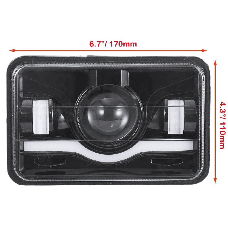 4X6 светодиодный фар квадратный 2 предмета море луч Hi/ближнего света для Jeep Wrangler