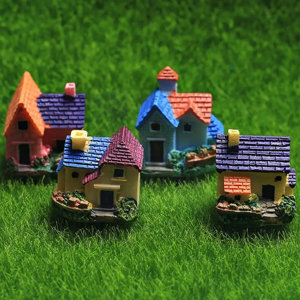 

Mini Castle Small House Fairy Garden Miniatures Terrarium Figurines Crafts Decor Landscape Micro Figure Moss Diy Ornament V4s0