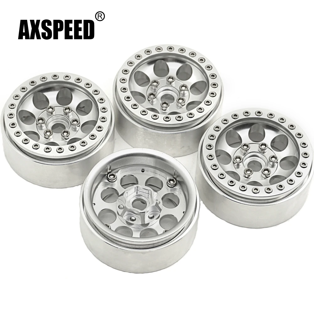 AXSPEED 4 шт./лот серебряный сплав 1/10 RC Crawler 1 9 ''ступица колес Beadlock для алюминиевых