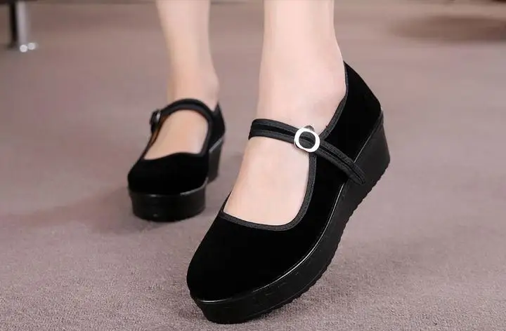 Женская рабочая обувь на платформе женская для танцев квадратном каблуке