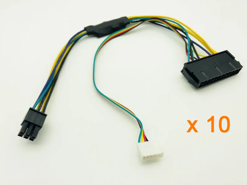 

10PCS ATX Main 24Pin to 6Pin PCIE PSU Power Adapter Cable 18AWG Power Supply for HP Z220 Z230 SFF Server Workstation Motherboard