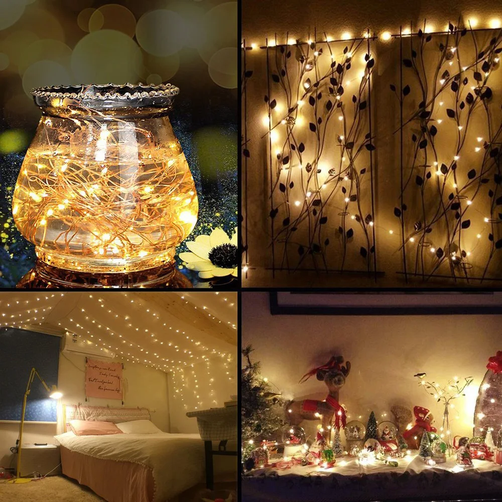 

Led String Lights 1M 2M 3M 5M CR2032 Battery Operated Copper Wire Fairy Lights for Christmas Wedding Party Garland Decoration