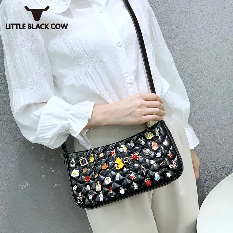 

Sweet Office Lady Bags Women 2022 Autumn New Cartoon Shoulder Bag Handmade Designer Pu Leather Mini Crossbody Small Bags Women