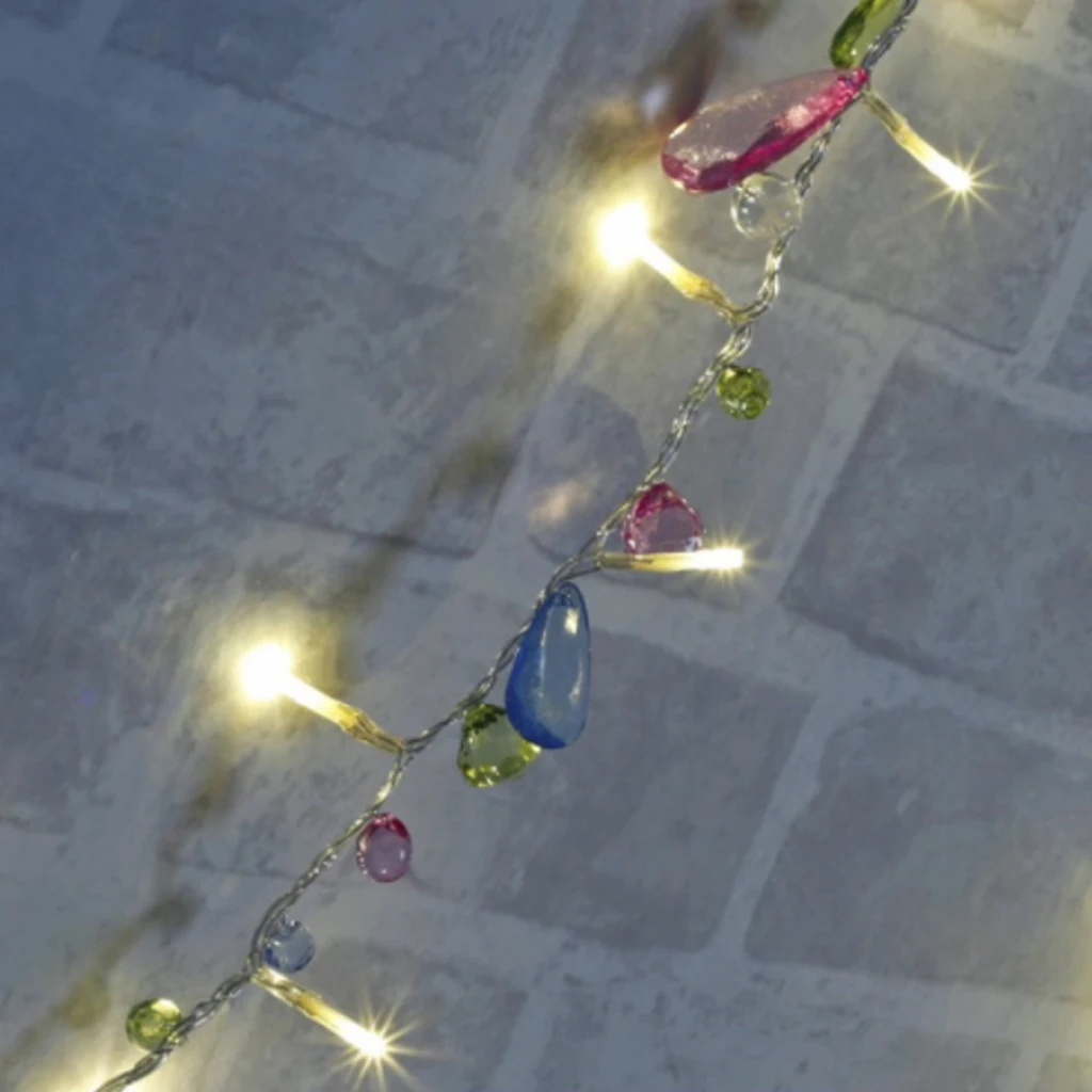 10 LED Fairy Crystal Bead String Light Christmas Tree Garland Battery Decorative Holiday Christmas Wedding Party Home Decor