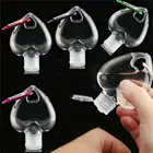 5 шт. 50 мл портативная пустая многоразовая бутылка в форме сердца с кольцом для ключей с крючком для путешествий дезинфицирующее средство для рук Бутылка с крючком брелок-переноска Новинка