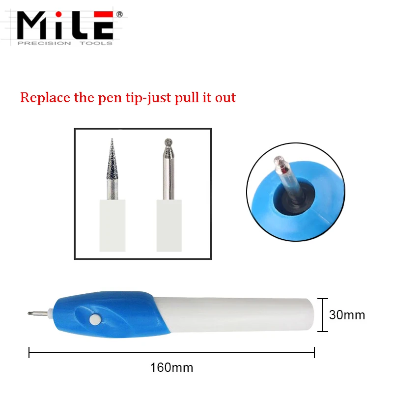 Высококачественная миниатюрная гравировальная ручка MILE Электрический