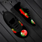 Беговые кроссовки HYCOOL унисекс, сетчатые, с флагом Португалии, на платформе, со шнуровкой, подходят для занятий спортом, бега