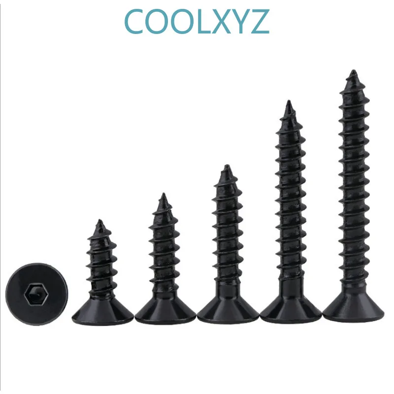 Черный саморезы с шестигранной головкой 8 шестигранный KA потайной M3M4M5M6 10