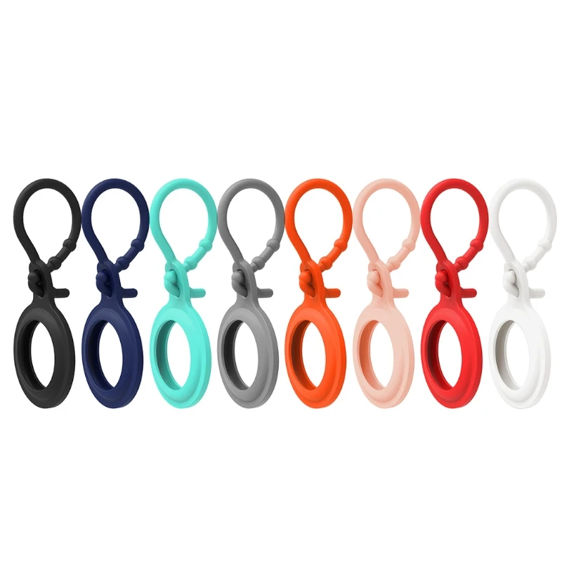 

Liquid Silicone Protector Cover With Keychain For AirTags Shockproof Anti-Scratch Anti-Fall Sleeve Protective Case Shell