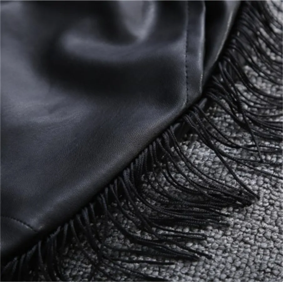 Шорты из искусственной кожи с кисточками для девочек повседневные зимние