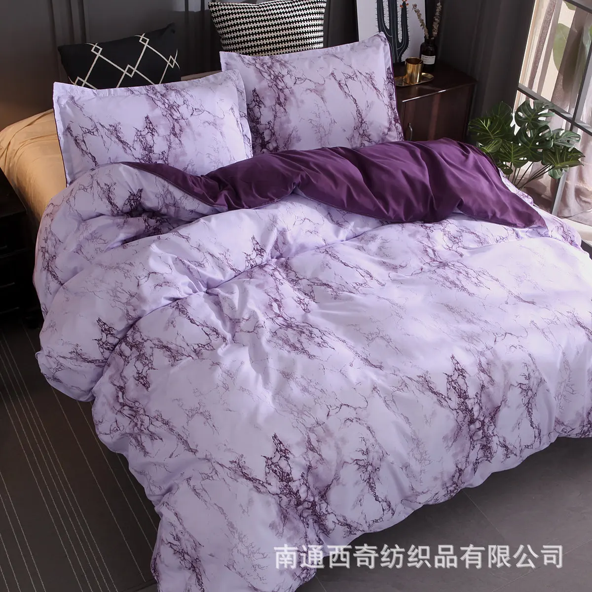 

vintage marble texture modern duvet cover set king queen full single size bed linen set