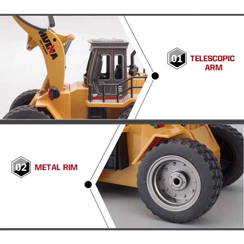 HUINA 1:18 RC грузовик Снежный плуг гусеничный колесный лопата погрузчик