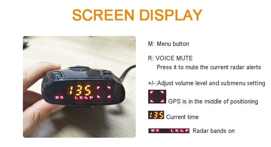 Автомобильный радар детектор 2 в 1 Полнодиапазонный с GPS регистратором VP999