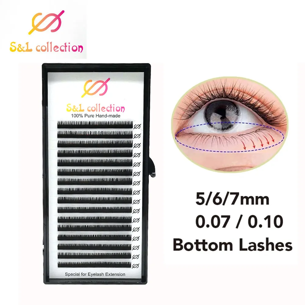 16rows/case Bottom Eyelash Extension 5mm 6mm 7mm Short Mink Under Eyelashes Eyebrow Lashes Makeup Maquillaje Cilios