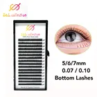 16 рядовчехол для наращивания нижних ресниц 5 мм 6 мм 7 мм короткие норковые накладные ресницы для бровей Макияж ресницы