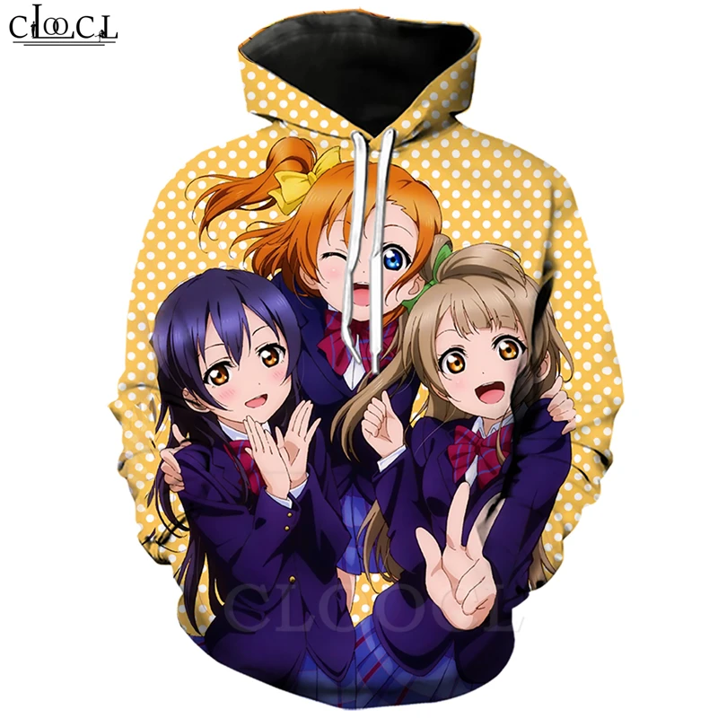 Модные классические толстовки с капюшоном Love Live для мужчин и женщин кофта 3D