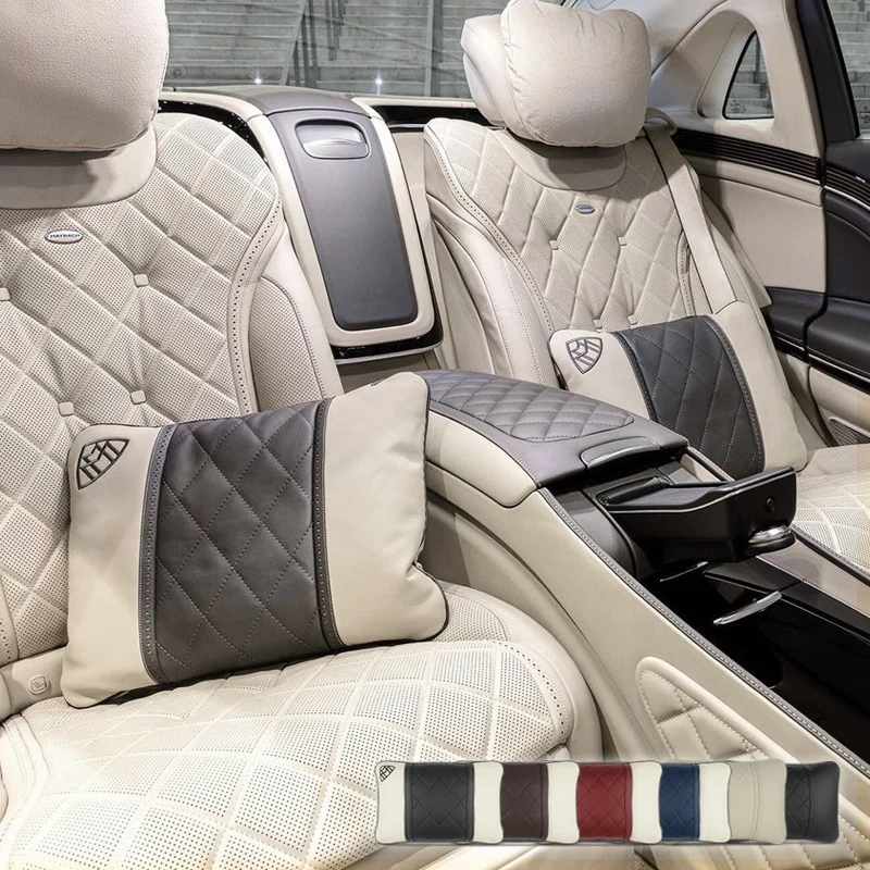 

For Mercedes Maybach S-Class headrest NAPPA leather Car Pillows Car Travel Neck Rest Pillow Seat Lumbar pillow car accessories