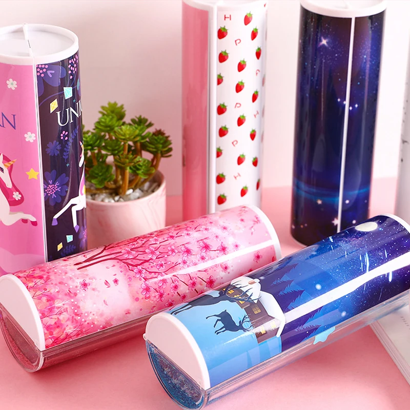 Многофункциональный милый чехол карандаш Quicksand школьный пенал пластиковый