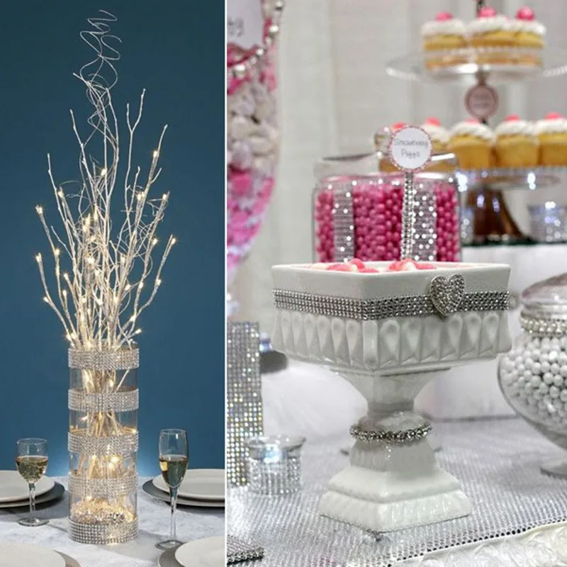 1 ярд блестящая Алмазная сетка оберточная лента сетчатая рулонная со стразами