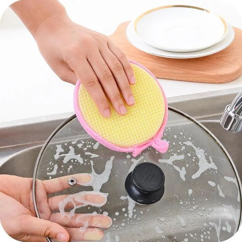 

1pcs Non-stick Oil Dish Cloth Absorbent Sponge Sponge Kitchen Strong Decontamination Washing Cloth Double-sided Washing Towel
