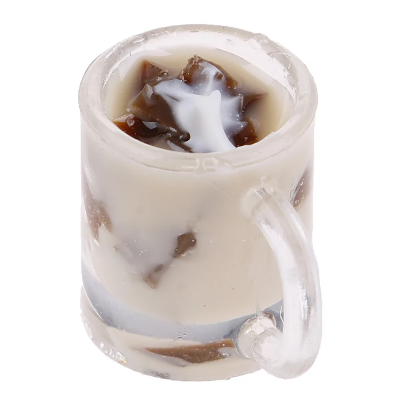

1PCS Mini Resin Coffee milk jelly Tea Cup Simulation Miniature Drinks Model Toy Decoration 1/12 Dollhouse Miniature Accessories