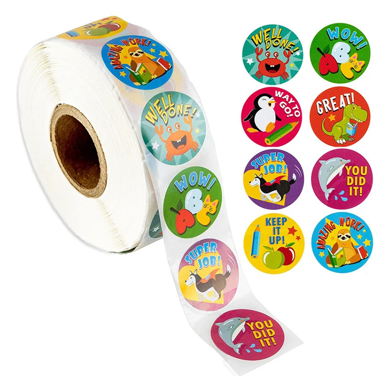 

DIY Decoration Cute Cartoon Mix Color Hand Account 1Roll For Gifts Diary Sticker Notes Children's Toy Stickers Multi Purpose