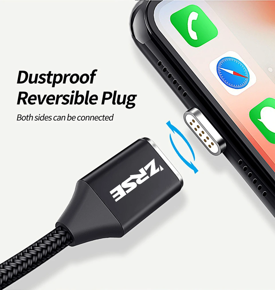 ZRSE Магнитный кабель для iPhone USB Магнитный кабель для зарядки данных Магнитный кабель для зарядки для iPhone 5S 6 6s 7 8 Plus 11 X XS XR