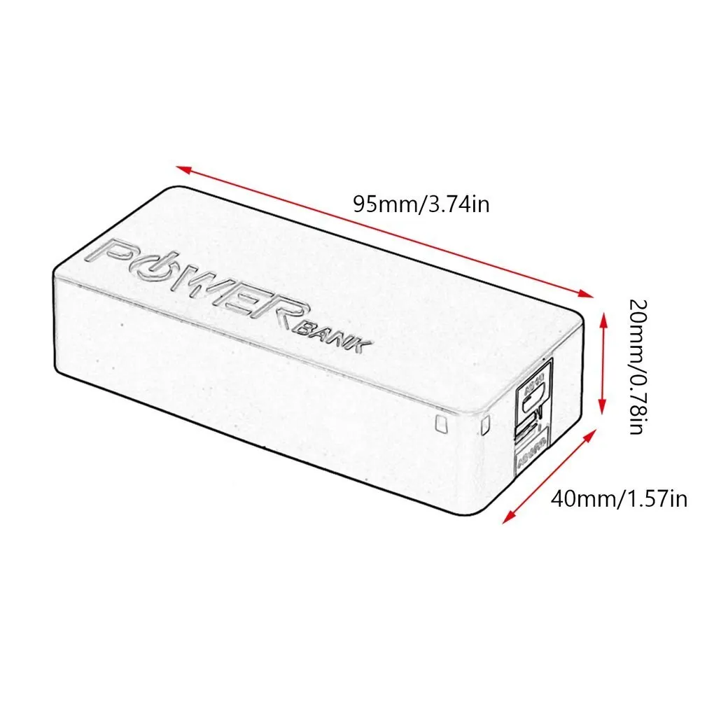 

6 Colors 5600mAh 5V USB DIY Powerbank Case Portable External Battery Storage Box Power Bank Case For Mobile Phones
